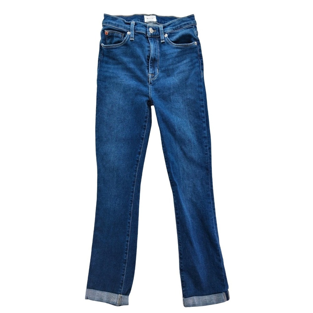 Hudson Blair High Rise Straight Crop Jeans Womens 24 X 27 Blue Medium Wash Denim